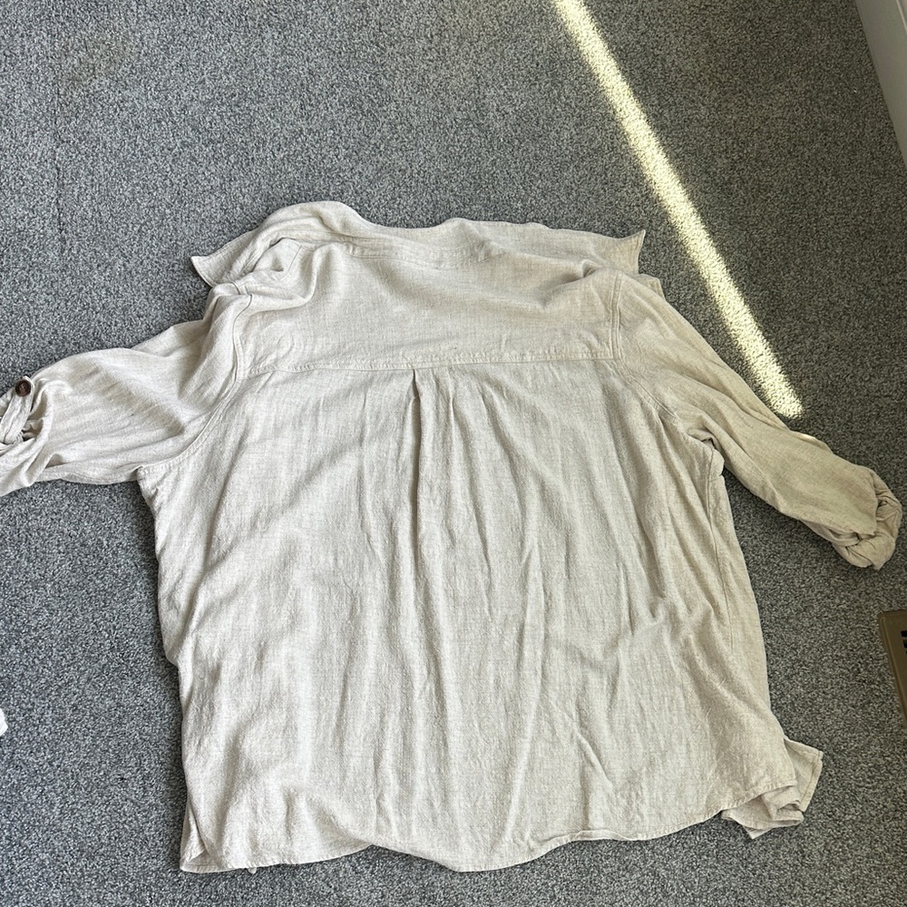 ARULA Light Beige Button-Up Blouse - Picture 5 of 5